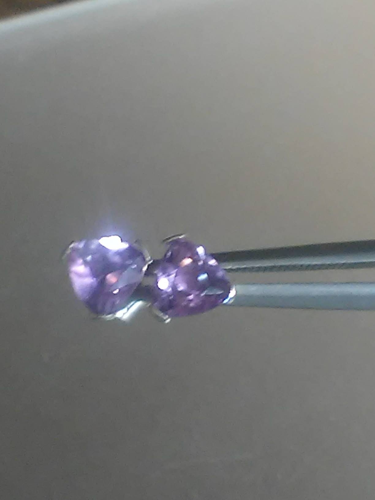 Trillion Amethyst Stud Earrings Sterling Silver 0.80ct - Gems by Gigi