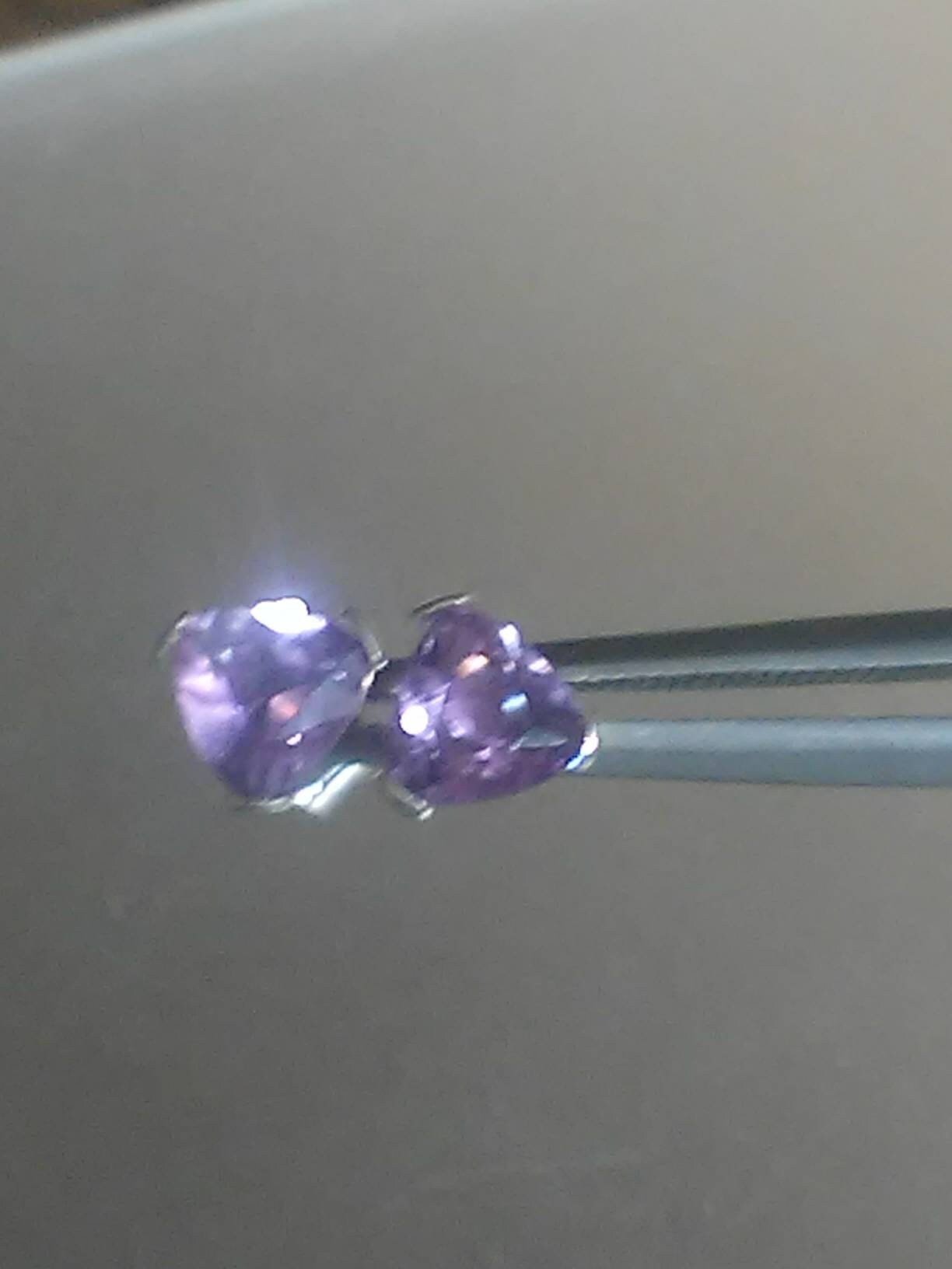 Trillion Amethyst Stud Earrings Sterling Silver 0.80ct - Gems by Gigi