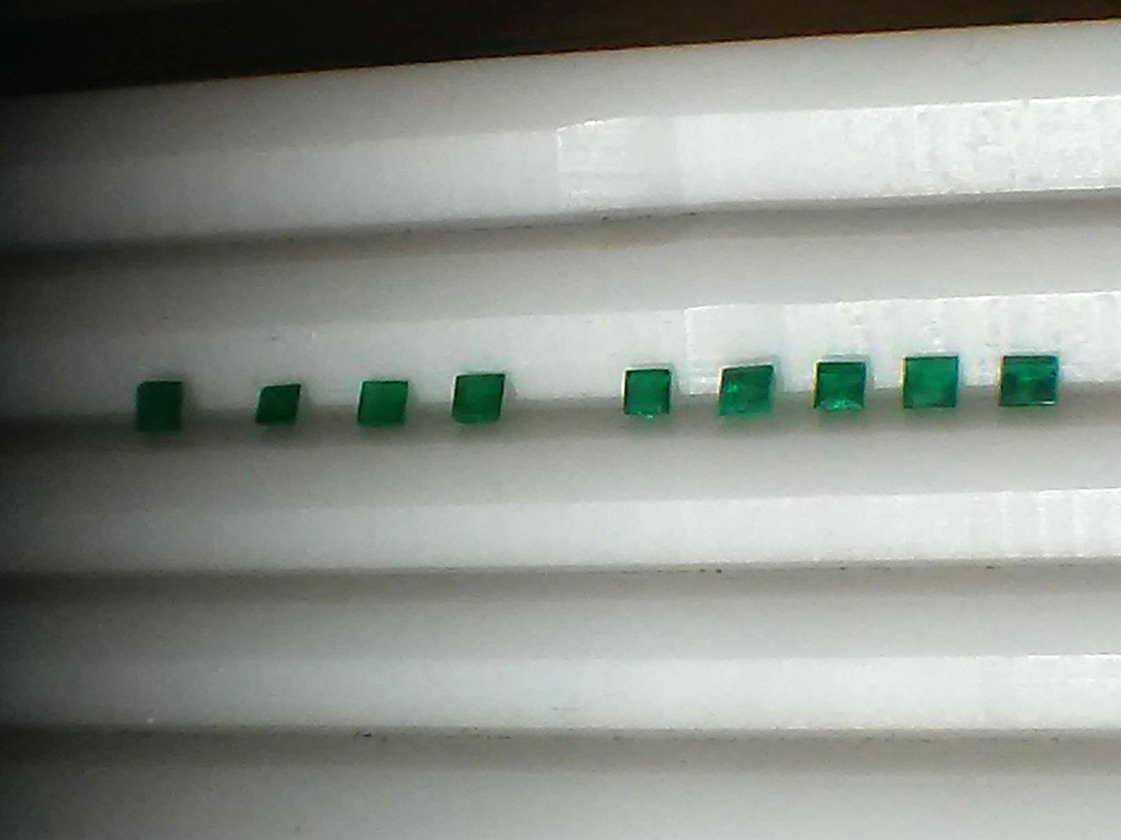 Wholesale Colombian Emeralds Square Cut 9 Stone Lot 0.66cttw 2.2mm - Gems by Gigi