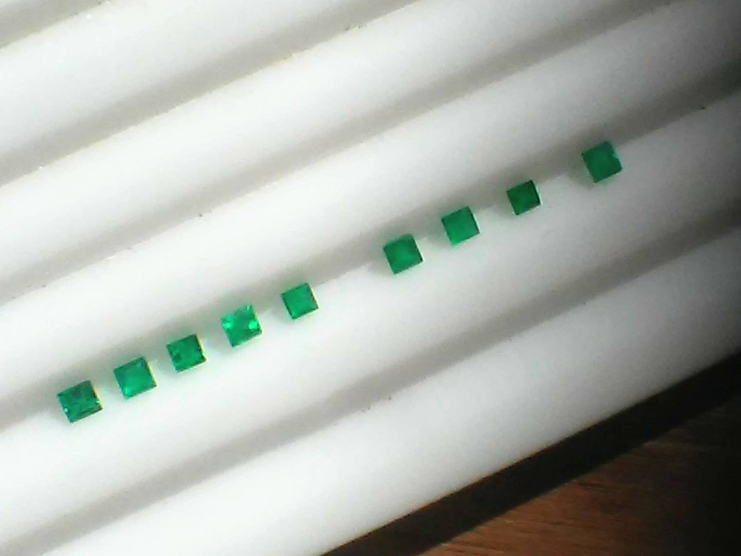 Wholesale Colombian Emeralds Square Cut 9 Stone Lot 0.66cttw 2.2mm - Gems by Gigi