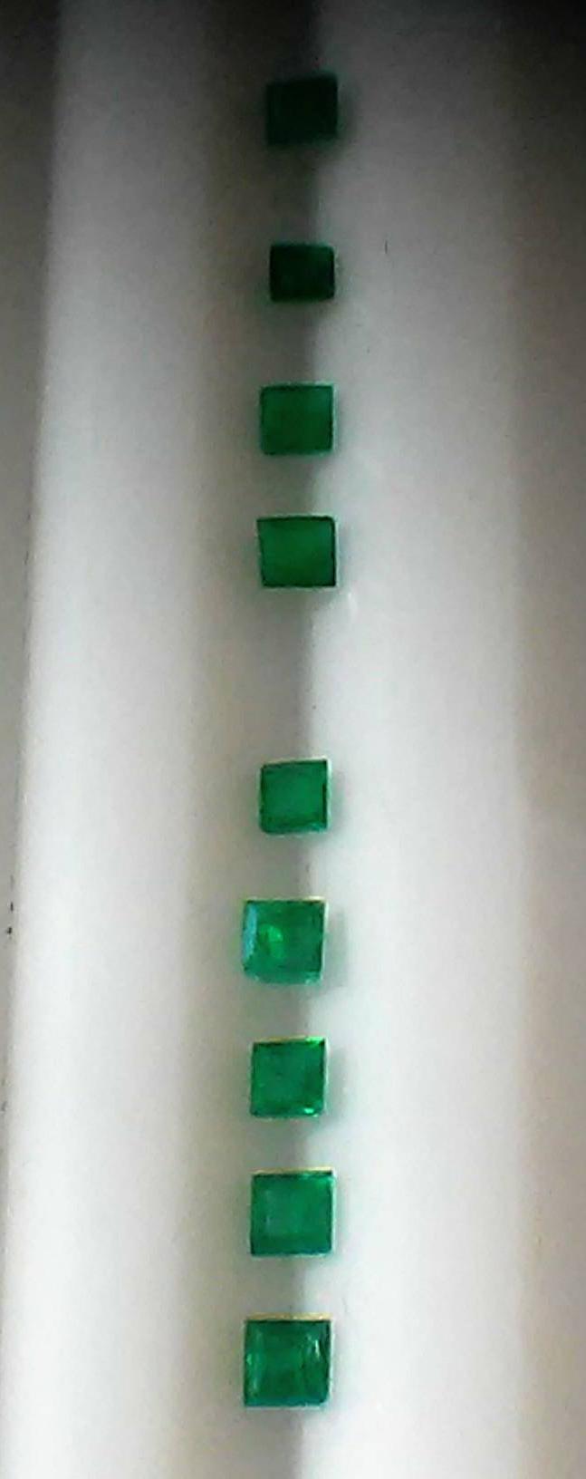 Wholesale Colombian Emeralds Square Cut 9 Stone Lot 0.66cttw 2.2mm - Gems by Gigi