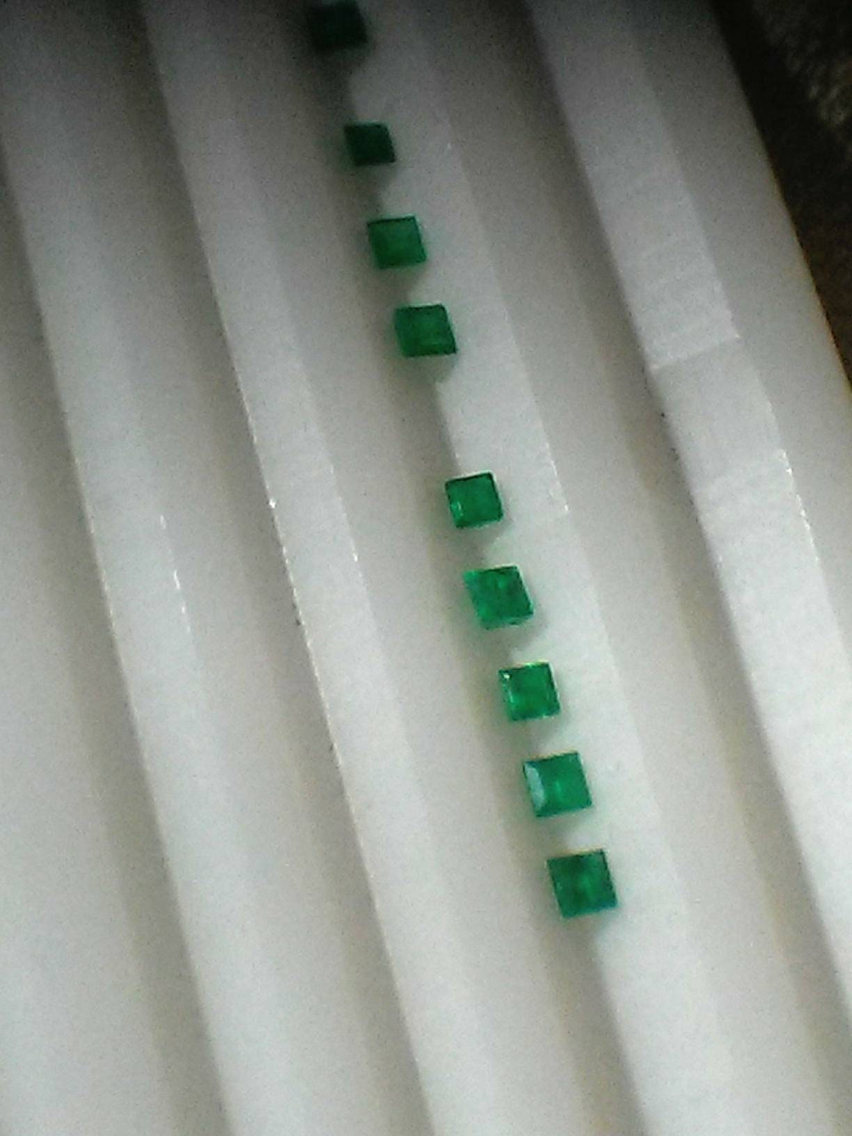 Wholesale Colombian Emeralds Square Cut 9 Stone Lot 0.66cttw 2.2mm - Gems by Gigi