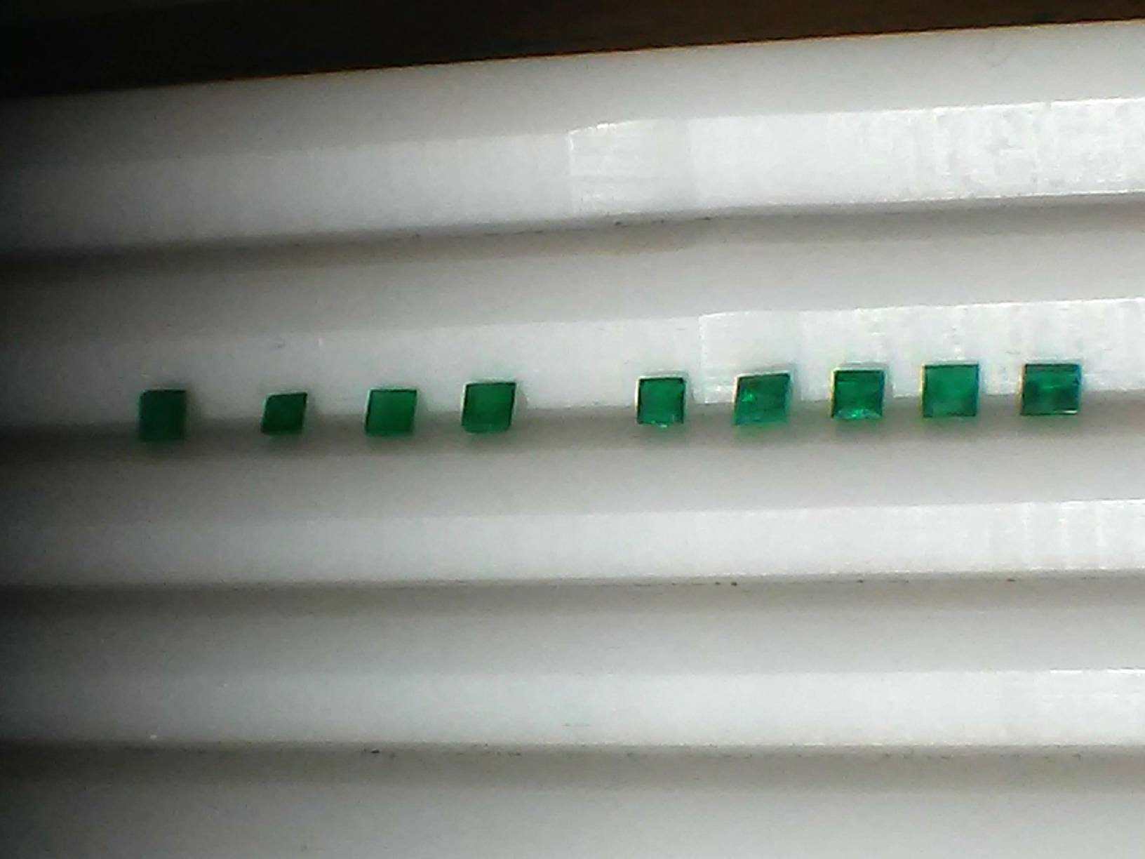 Wholesale Colombian Emeralds Square Cut 9 Stone Lot 0.66cttw 2.2mm - Gems by Gigi