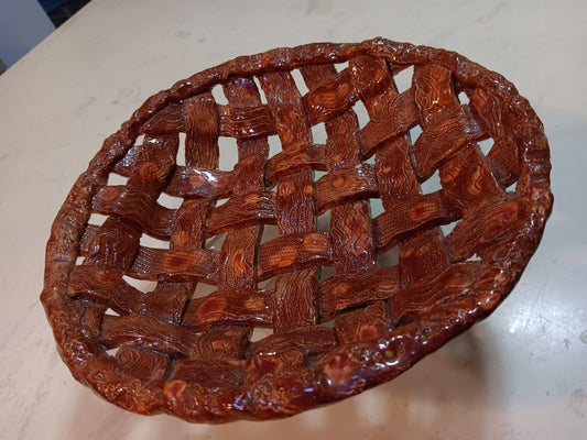 Woven Open Ceramic Pie Crust Style Textured Bowl - Gems by Gigi