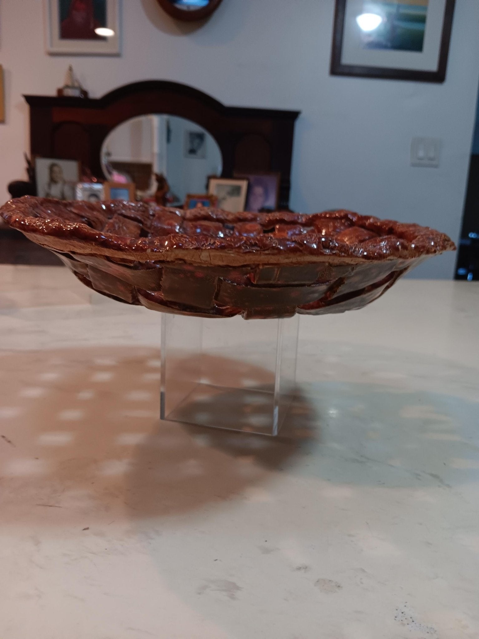 Woven Open Ceramic Pie Crust Style Textured Bowl - Gems by Gigi